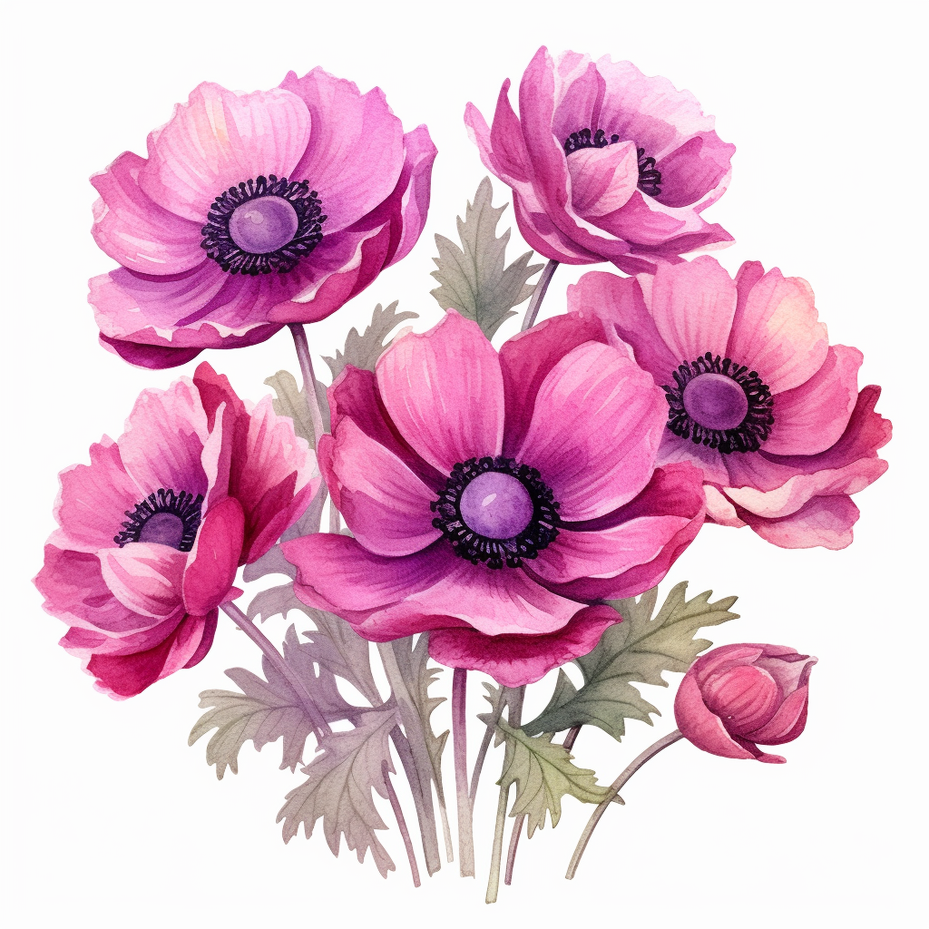 anemone flower cliparts