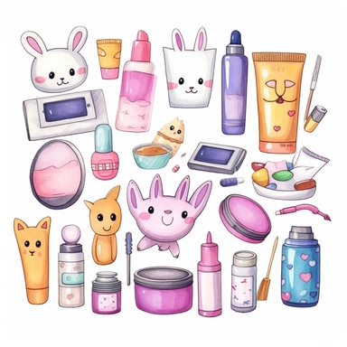A cute cosmetic, Perfect for nursery art and children’s book illustration style, simple, cute, bright color, clipart, watercolor illustration, single object, white background for removing background