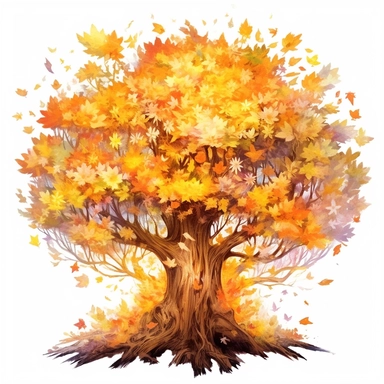 cherry blossom banana oak tree, oak white fire flame, light, golden sun, mighty flowers, pristine, sparkling, white flame, fire light mega epic flowers of epicness, cool and spiky, owning everything, floral art, no background, beautiful, no text, clipart, watercolor