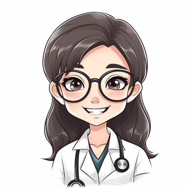 happy cute Medical Secretary face, cartoon, clipart, mascot, isolated on white background
