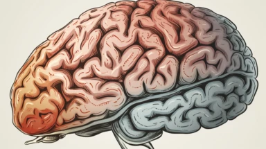 A clipart image of a human brain, simplified and stylized for easy understanding and application in various educational contexts.