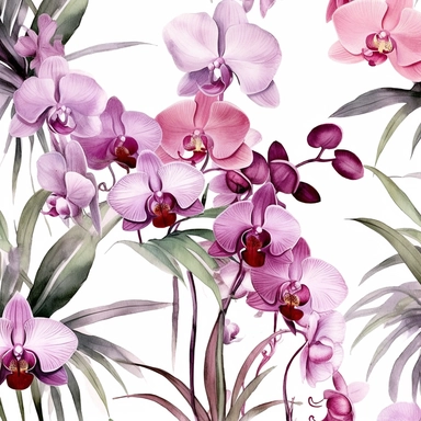 Contemporary collage style floral patterns orchids watercolor elegant flowers wedding invitations high quality and elegant clipart of flowers Gucci art pink andlavender shades background 4