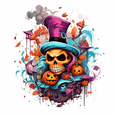 Graffiti, vintage, haloween, clipart, white background