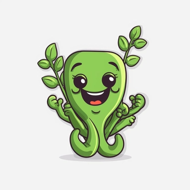 cute Green Beans, happy and smiling, bold line, clipart, sticker, white background, no shadow, 8k detail