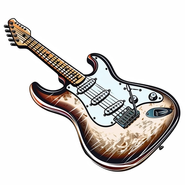 Yamaha creates a line of luxury electric guitars, featuring unique designs and premium sound quality. Clipart logo, white background