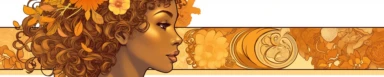 banner for an etsy shop that sells beautiful clipart and coloring pages and is very juvenile elegant aesthetic and fresh, style of alphonse mucha black girl inclusive, style of mariola budek, artistic