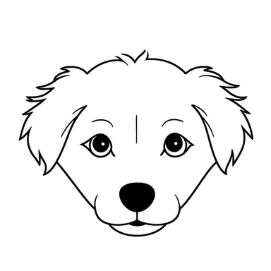 Simple monochrome outline of a front facing Nova Scotia Duck Tolling Retriever puppy head peeking with front paws, cute, clipart, flat 2d vector, minimalist, black and white, svg cut file, line art drawing