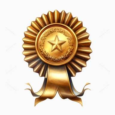 a award, clipart, realistic, detailed, gold watercolor
