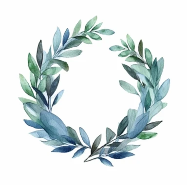 watercolor bay laurel clipart - watercolor clipart - watercolor wreath, single design, detailed