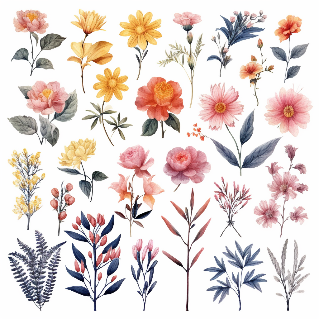 floral cliparts vintage