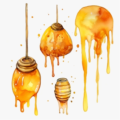 watercolor honey drips clipart
