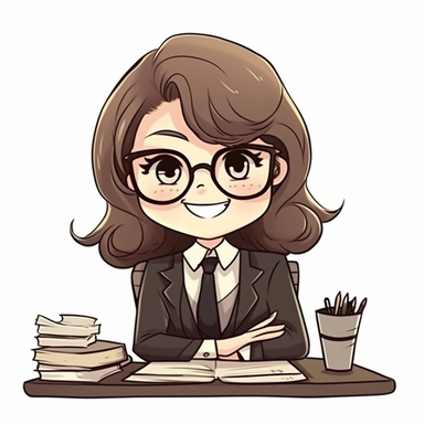 happy cute Secretary face, cartoon, clipart, mascot, isolated on white background