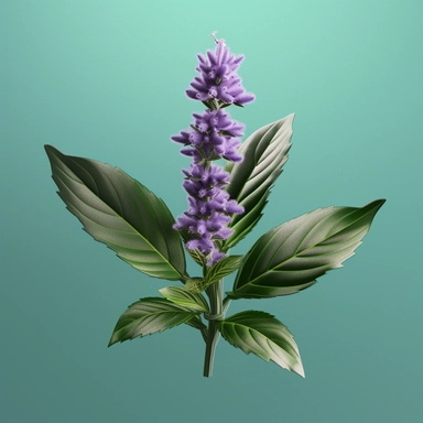 A lavender and mint cross-pollinated flower, Photorealistic in Cinema 4D clipart, stylize 250,