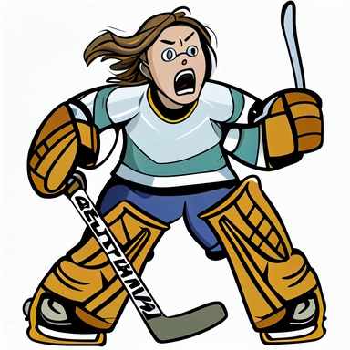 clipart of female hockey goalie