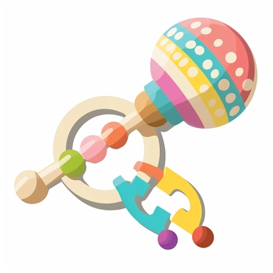 high quality, clipart, baby rattle