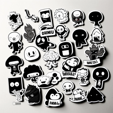 draw me 15 succint, seperated black and white stickers based on these keywords: stickers, black outline, stickers, robot monkey paladin 2d vector illustration sticker phone case stickers book journal stickers tiny stickers luggage stickers kpop stickers skateboard stickers mushroom stickers black cat stickers goth stickers anime stickers laptop anime decal stickers spooky stickers thank you stickers printable frog sticker frog stickers cute frog sticker cute frog toad sticker water bottle sticke