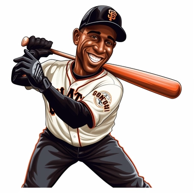 cartoon barry bonds playing baseball clipart