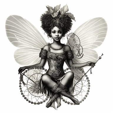 vintage clipart illustrations from a book on afrocentric faeries