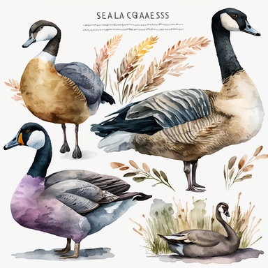 watercolor geese clipart