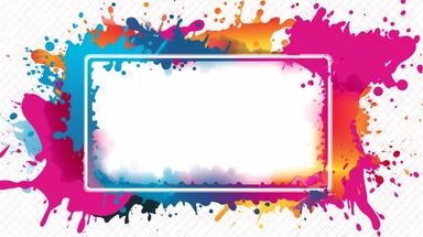 graphic vector graphic frame square clipart white background, in the style of brightly colored graffiti-esque, Vibrant neon, the stars art group (xing xing), aquarellist, romantic graffiti, splattered/dripped, dark pink and sky-blue