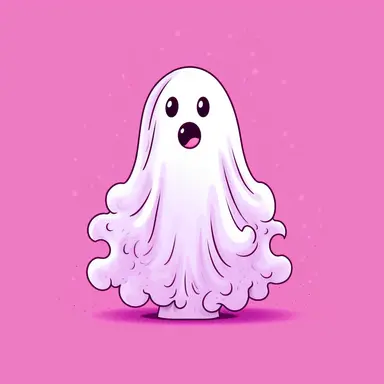 halloween spooky ghost cute pink clipart, in the style of tim burton, background is only white