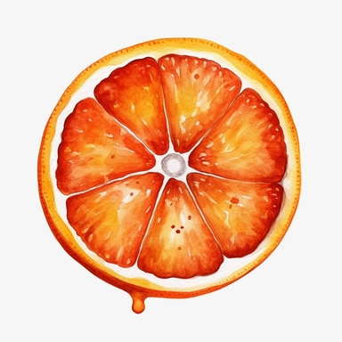 one orange watercolor clipart on a white background, in the style of hyperrealistic murals, silver and red, uhd image, light black and crimson, gray and crimson, no watermark, text, words, paintbrush, 300 DPI , typography, the images do not stick together, no text in the picture, there are no words in the tree