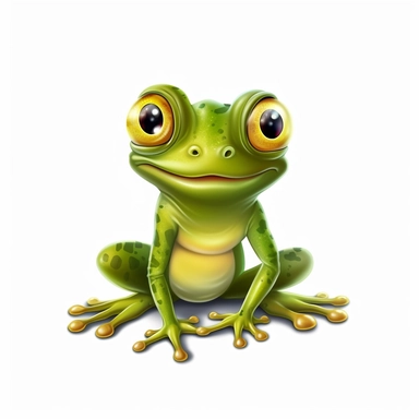 frog clipart, cartoon style, no background