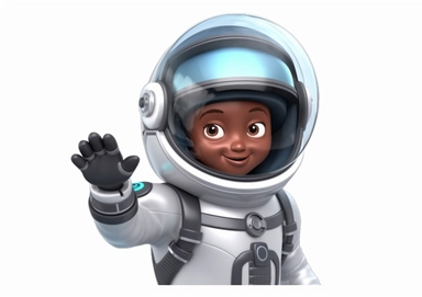3d rendering. Black leather hand holding a large globe. Astronaut icon. African cartoon character spaceship illustration. Space travel clipart isolated on transparent background