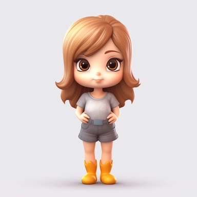Front view of animated grown chick standing wearing t-shirt character design, full body, face drawing in top quality, high quality face drawing, clipart, full illustration, 4k, sharp focus, skin. Soft, symmetrical, detailed face, concept art, fairy tale style, Chibi Kawaii. Octane rendering, 3D, perfect face, detailed face, delicate face, perfectly sharp lips. model, detailed eyes
