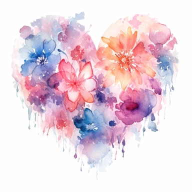 the most beautiful ethereal watercolor heart clip art