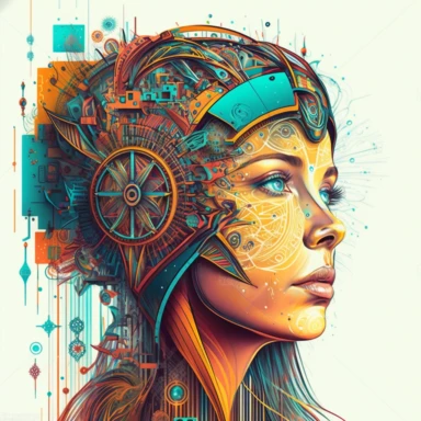 schematic drawings of futuristic concept mind opening to higher consciousness , detailed, colorful, vector, sharp focus, super detailed, illustration, 16:9, v4, q2, 16k, High quality, clipart style
