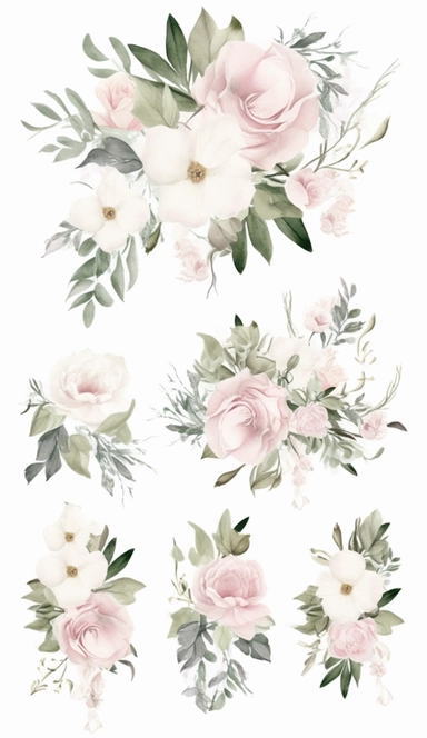 floral clip art floral clip art vintage floral floral cliparts vintage floral clipart clipart floral clip art Vintage floral clipart watercolor floral clip, in the style of misty atmosphere, white and green, light magenta and dark beige, faux naïf, white 
