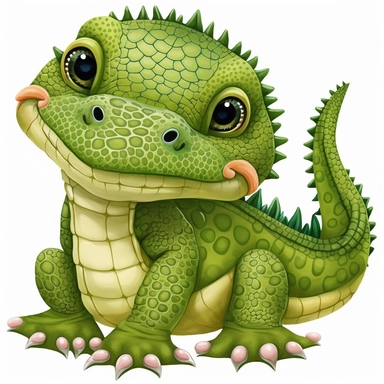 cute baby alligator clipart