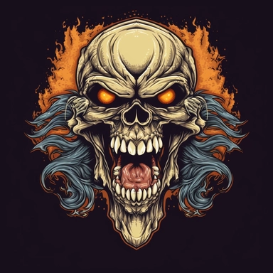 skull biker gothic roar clipart