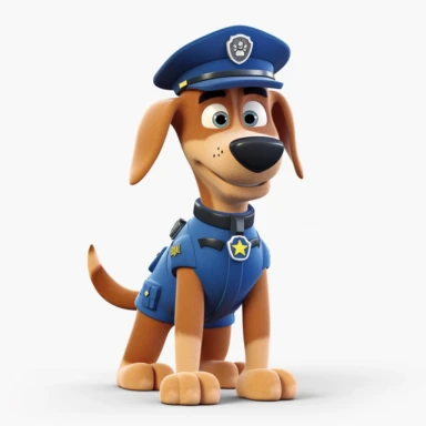 claymation dog police officer clipart, hd, on a white background, spaced out,