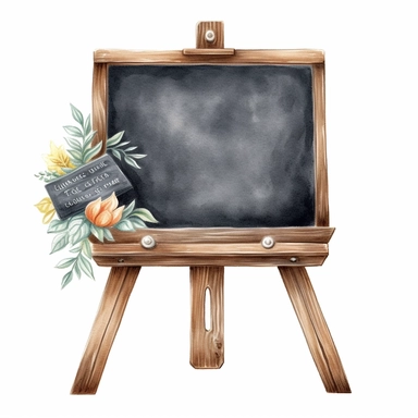 watercolor blackboard clipart with white background