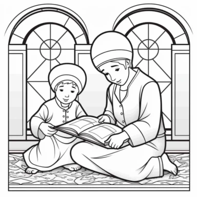 fun islamic drawings, muslim, clipart images, children play book, easy to colour, brief and simple. thick lines, no shading