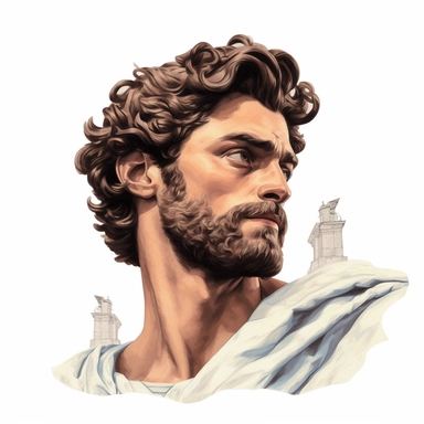 beautiful stunning handsome vintage greek god character, paint art style, clipart, white background, superrealistic, one of a kind