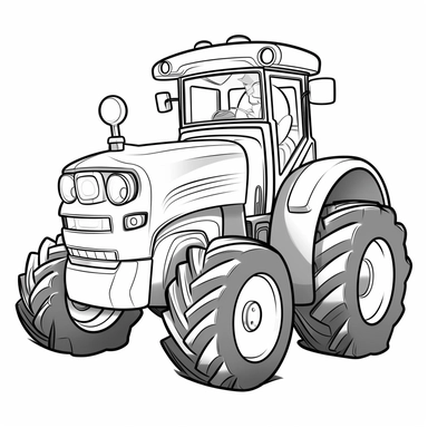 black and white lineart coloring book page: cartoon tractor cartoons tractor cartoons vector clipart free tractor clipart, cut and paste, stop-motion animation, creative commons attribution, digitally enhanced, storybook-esque