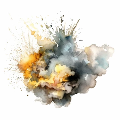smoke, dust, glitter watercolor clipart, white background