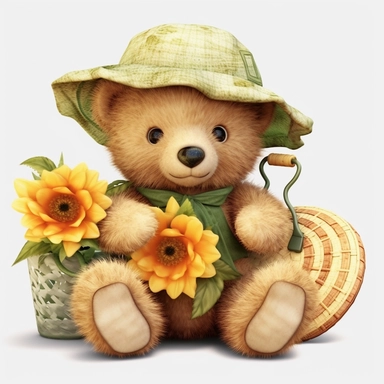 summer teddy bear clipart