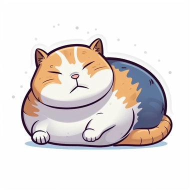 cute fat cat cartoon sleeping clipart