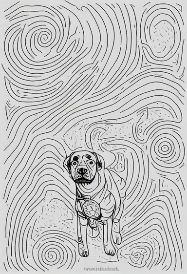 thick lines, 1 simple drawing, 1 , 1bit, 1 full body steampunk dog, sticker art, 1 color by numbers, 1 coloring page for adults, 1 , printable outlined artwork, 1 smooth curved lines, 1, coloring book style, 1, line art, 1 just the outline, white paper, white backdrop, crisp lines, vector image, svg style, clipart style,