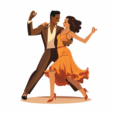 dance clipart, cartoon style, no background