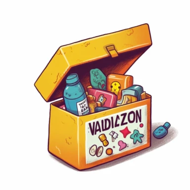 a medicine box indicated for the treatment of major depressive episodes in adults. medicine illustration, imple art, clipart,