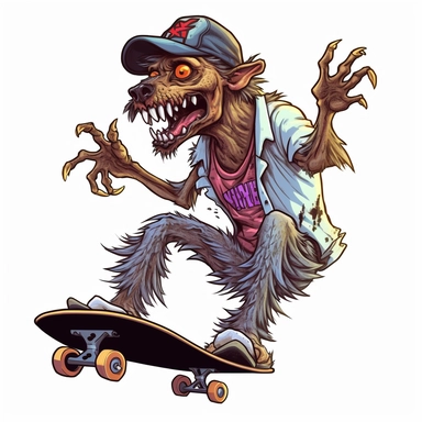 a sticker, artwork of t shirt graphic, a cool Zombie dog skateboarding by bernie wrightson, highly detailed clean, vector image, photorealistic masterpiece, professional photography, realistic, flat white background, isometric, vibrant vector, clipart, il
