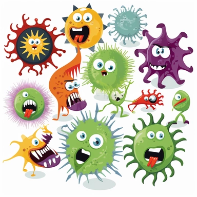 clipart flashcard of viruses