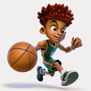 Basketball clipart. Sport graphics, boy Basketbal player characters, 8k polished, clear background 3d rendered by pixar