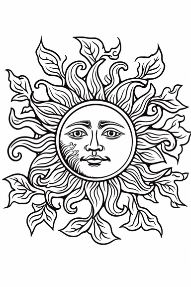 sun , clipart style of coloring book for children, super simple, thick, clear, lines, black and white, white background