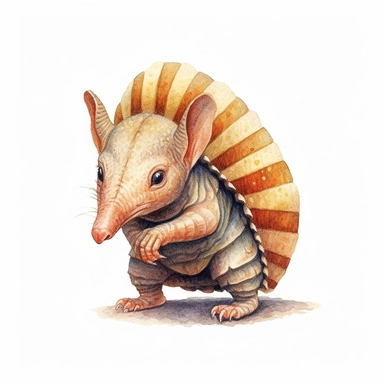 clipart with white background, a cute baby armadillo, clearly defined separate image, high quality--ar3:4-no mockups, watermarks, numbers, writing, letters--q2--v5.1--s1000